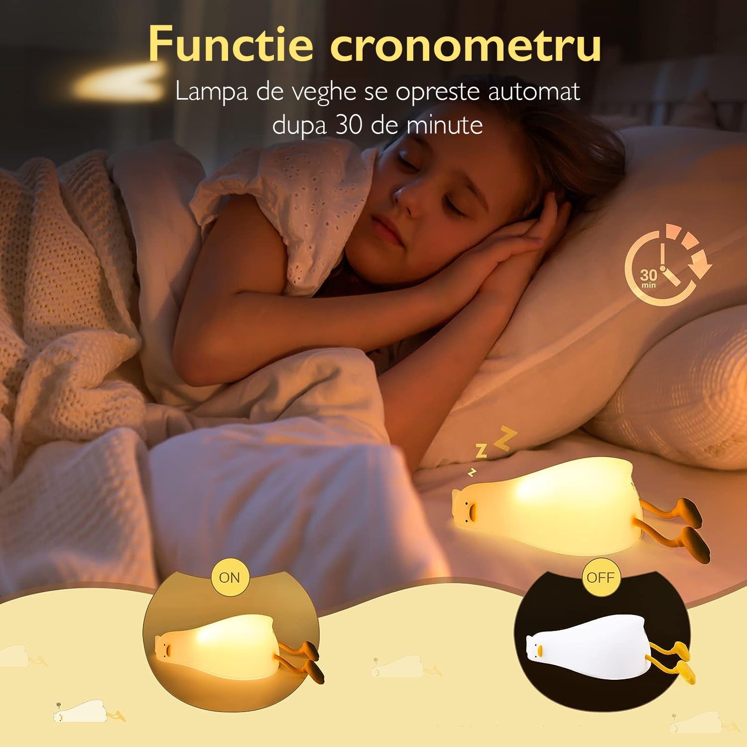 Lampa de Veghe Copii Techone® Ratusca Adormita Touch