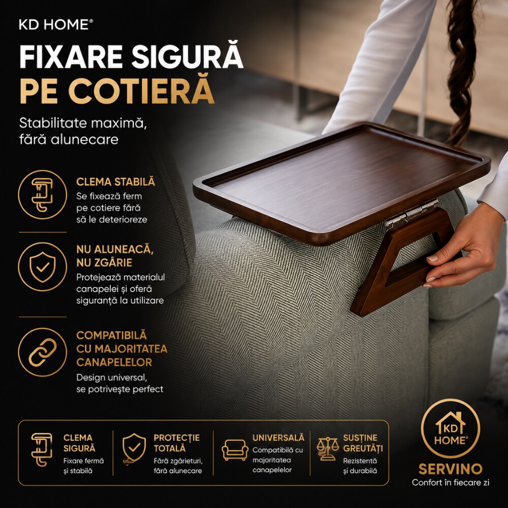Tava Servire Canapea Lemn KD Home Servino