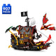 Set de Constructie cu Piese Tip Blocuri Constructie 907 Piese MiniBric Hideout Ship