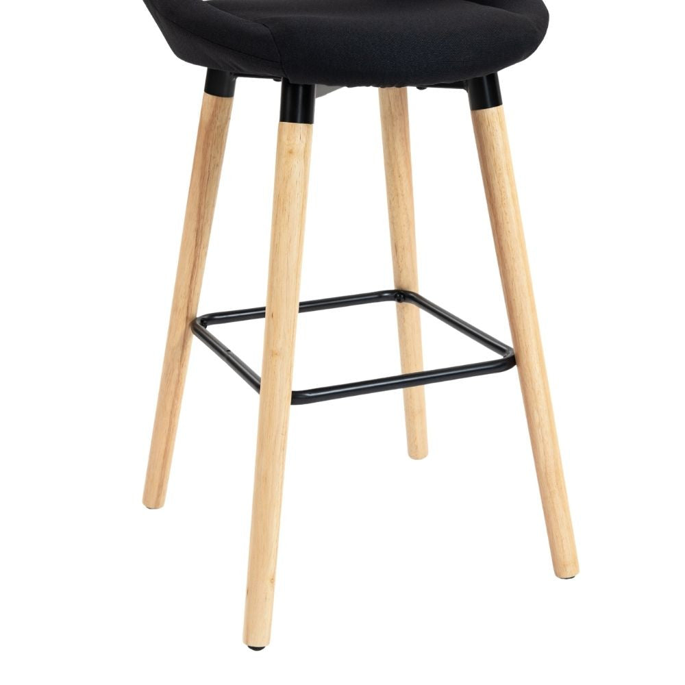 Set 2 x Scaun de Bar Inalt Premium KD Home BarLuxe Nova, Negru