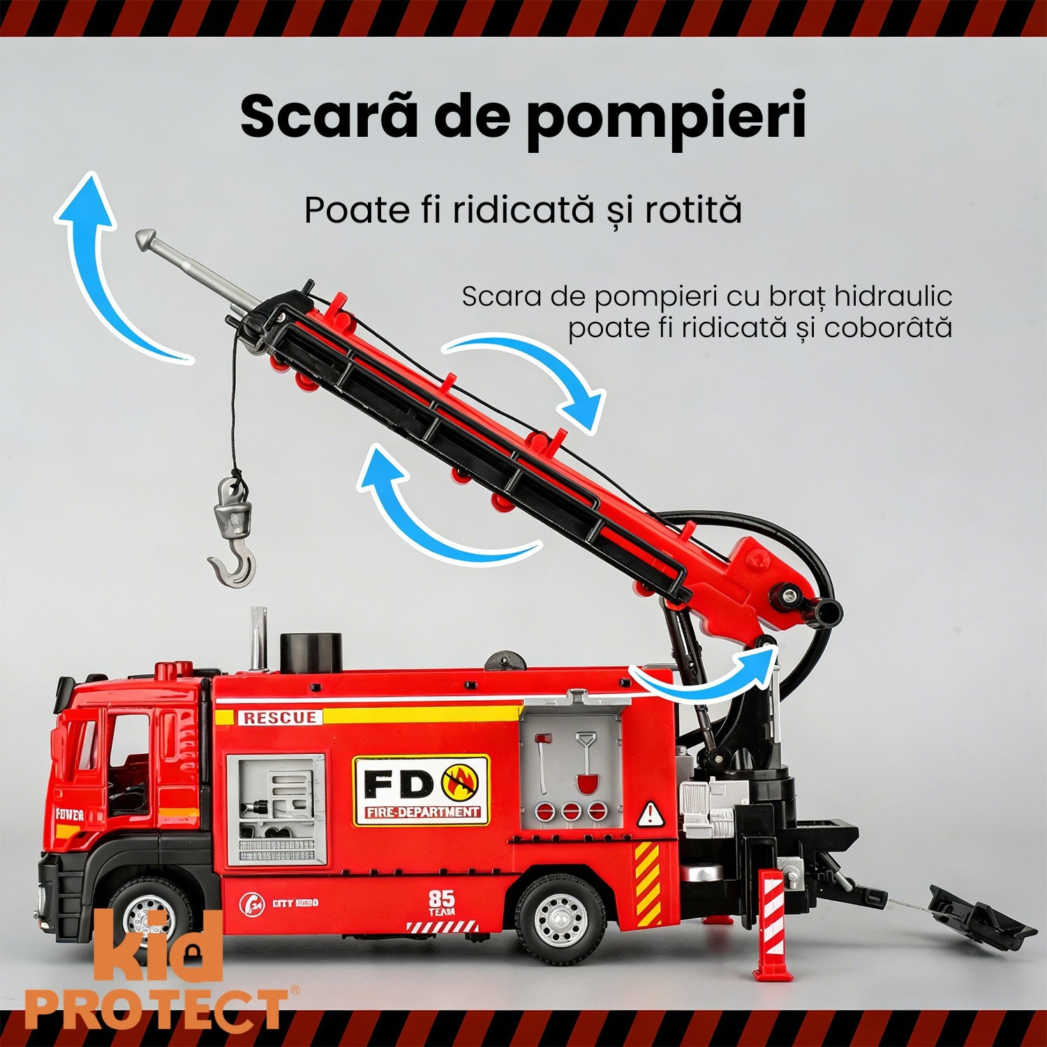 Masina de Pompieri Metalica De Jucarie Pentru Copii KidProtect Fire Engine