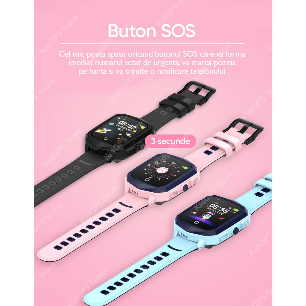Ceas smartwatch GPS copii Techone™ KT20S 4G, Negru