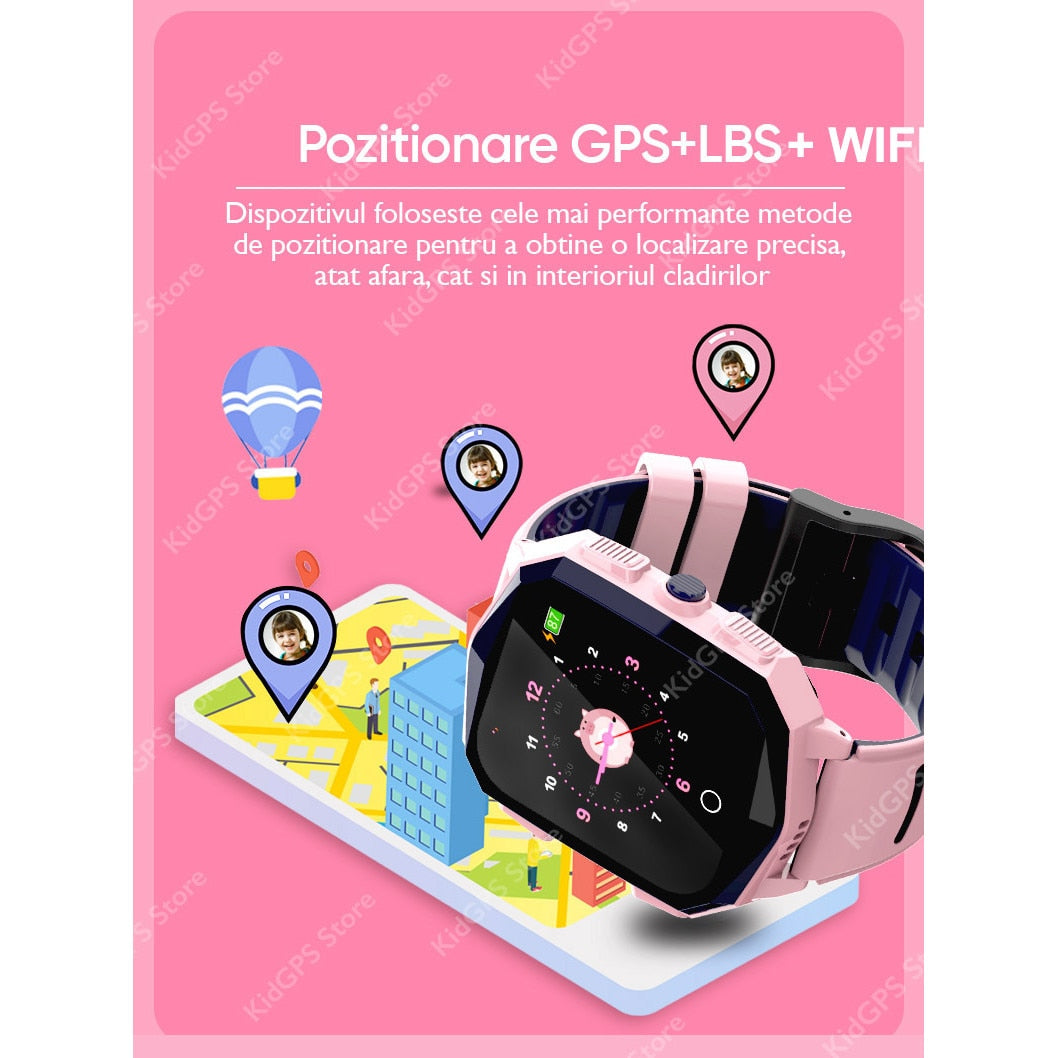 Ceas smartwatch GPS copii Techone™ KT20S 4G, Negru