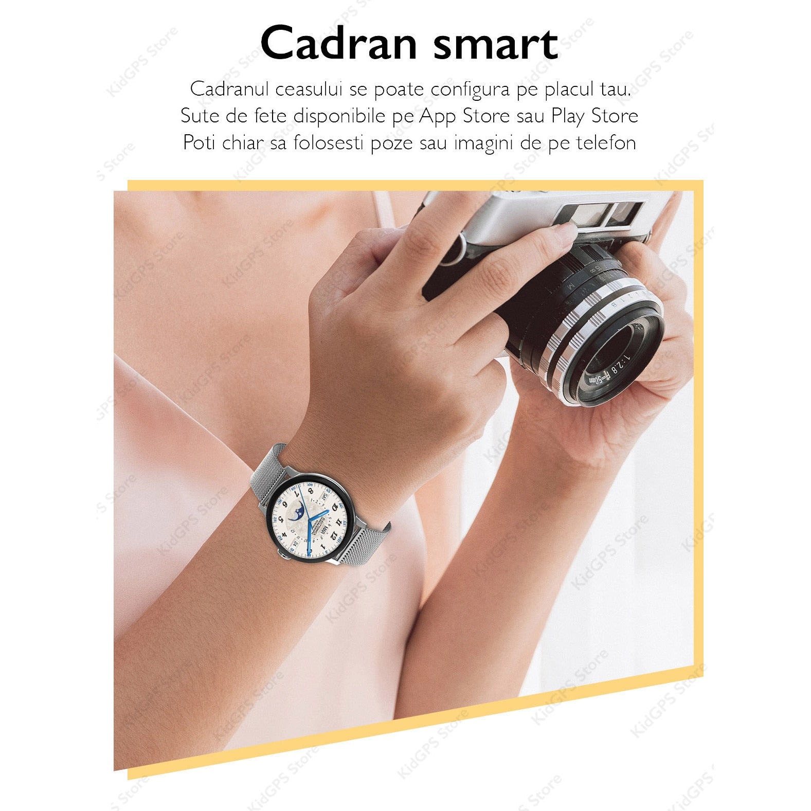 Ceas smartwatch femei TechONE™ DT2, Negru