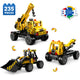 Set de Constructie cu Piese Tip Blocuri Constructie 235 Piese MiniBric 3 in 1 Construction Vechicles 3090