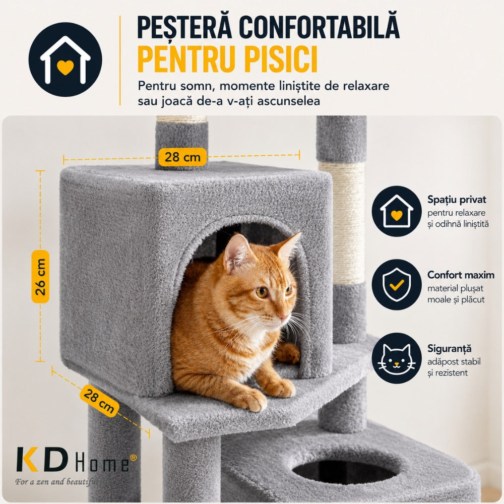 Ansamblu Joaca Pentru Pisici KD Home FelineHaven Tower