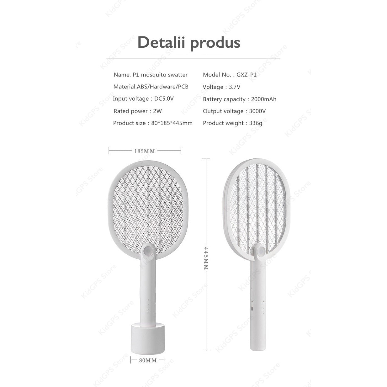 Paleta electrica anti tantari si insecte 2 in 1 Grunluft®, Galben