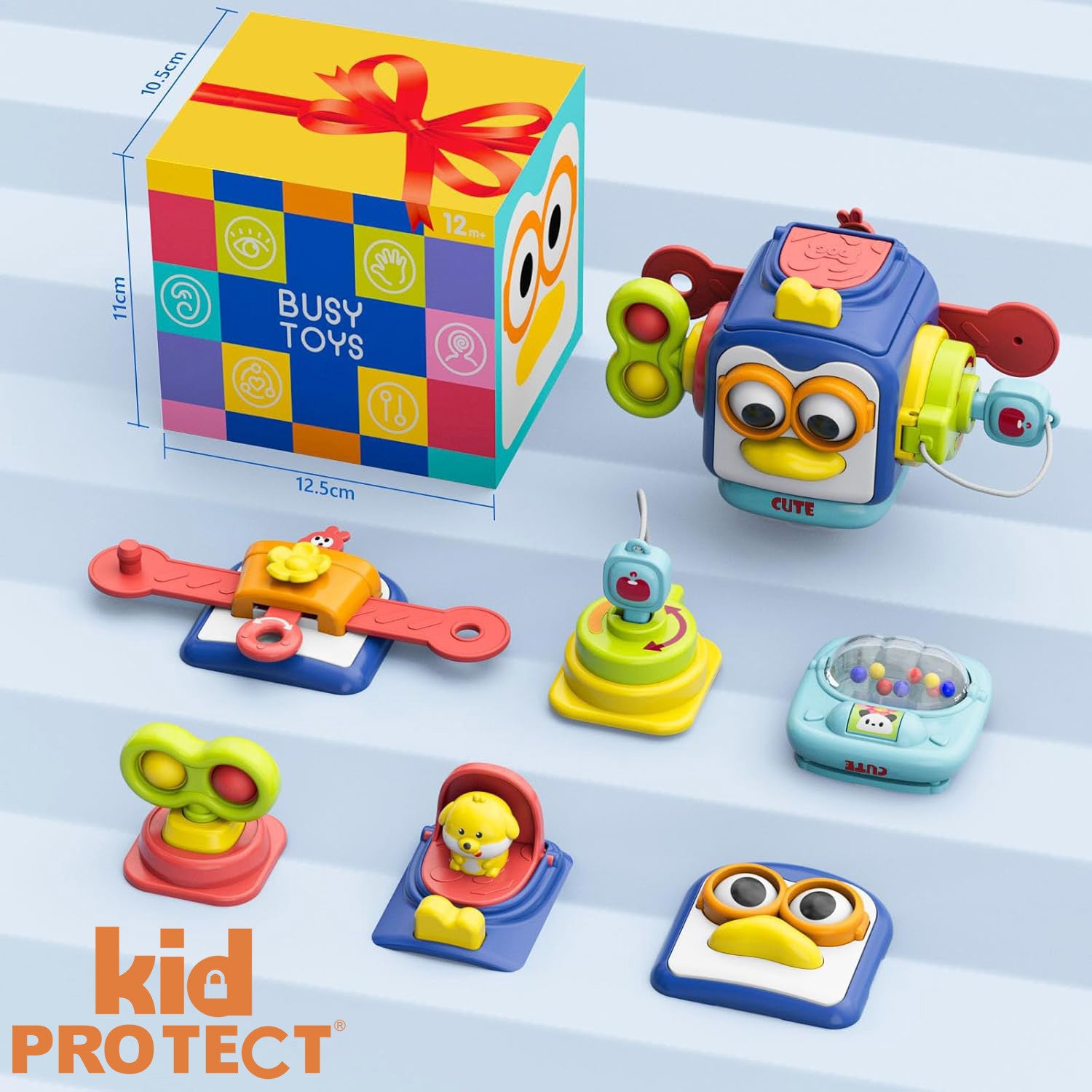 Jucarie Interactiva Bebelusi Montessori KidProtect Puzzle Box