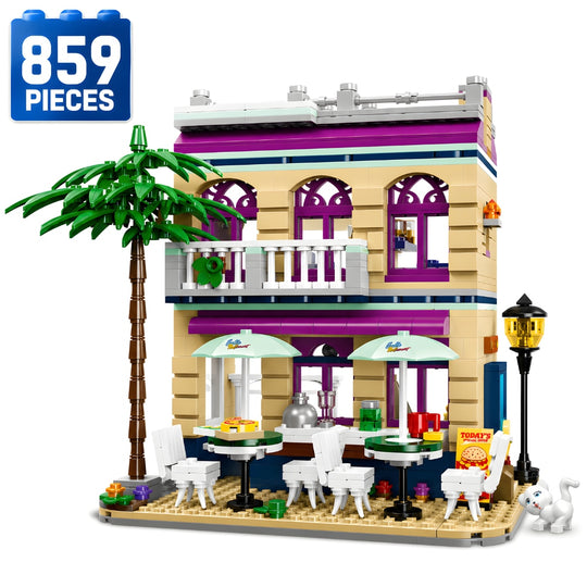 Set de Constructie cu Piese Tip Blocuri Constructie 859 Piese MiniBric Bella Restaurant