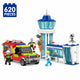 Set de Constructie cu Piese Tip Blocuri Constructie 620 Piese MiniBric Airport Fire Pickup Truck 4228