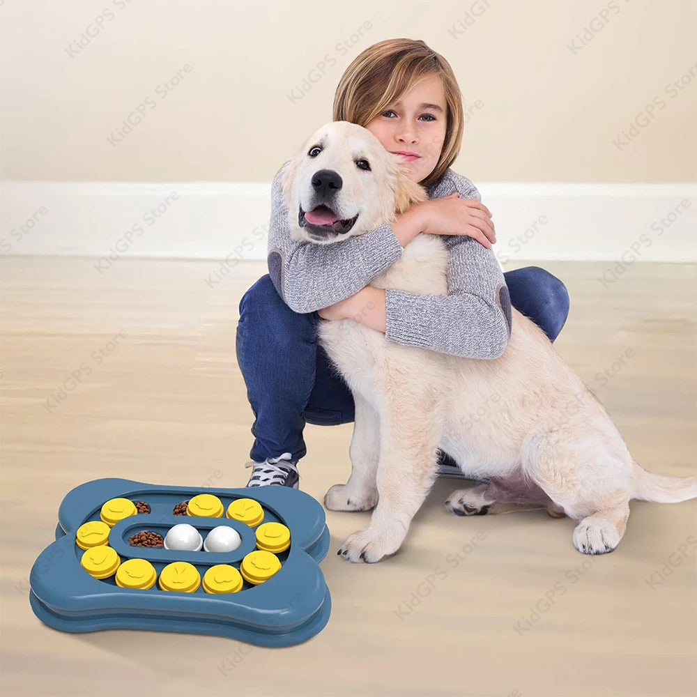 Castron hranire lenta caini si pisici cu puzzle Grunluft HappyPET DT-BY-01