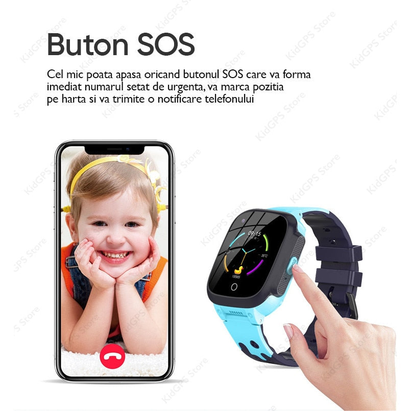 Ceas smartwatch GPS copii Techone™ LT25 4G, Albastru