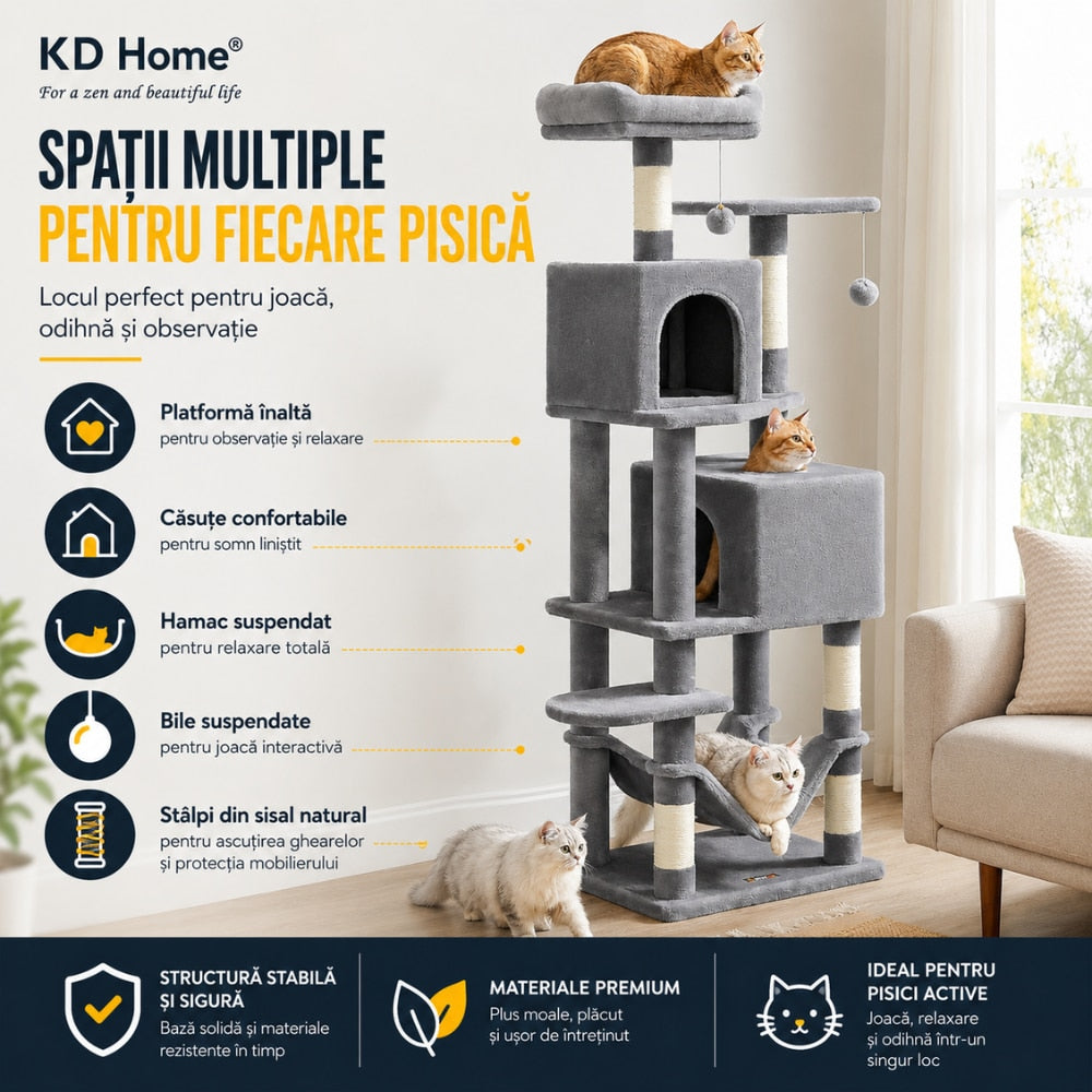 Ansamblu Joaca Pentru Pisici KD Home FelineHaven Tower
