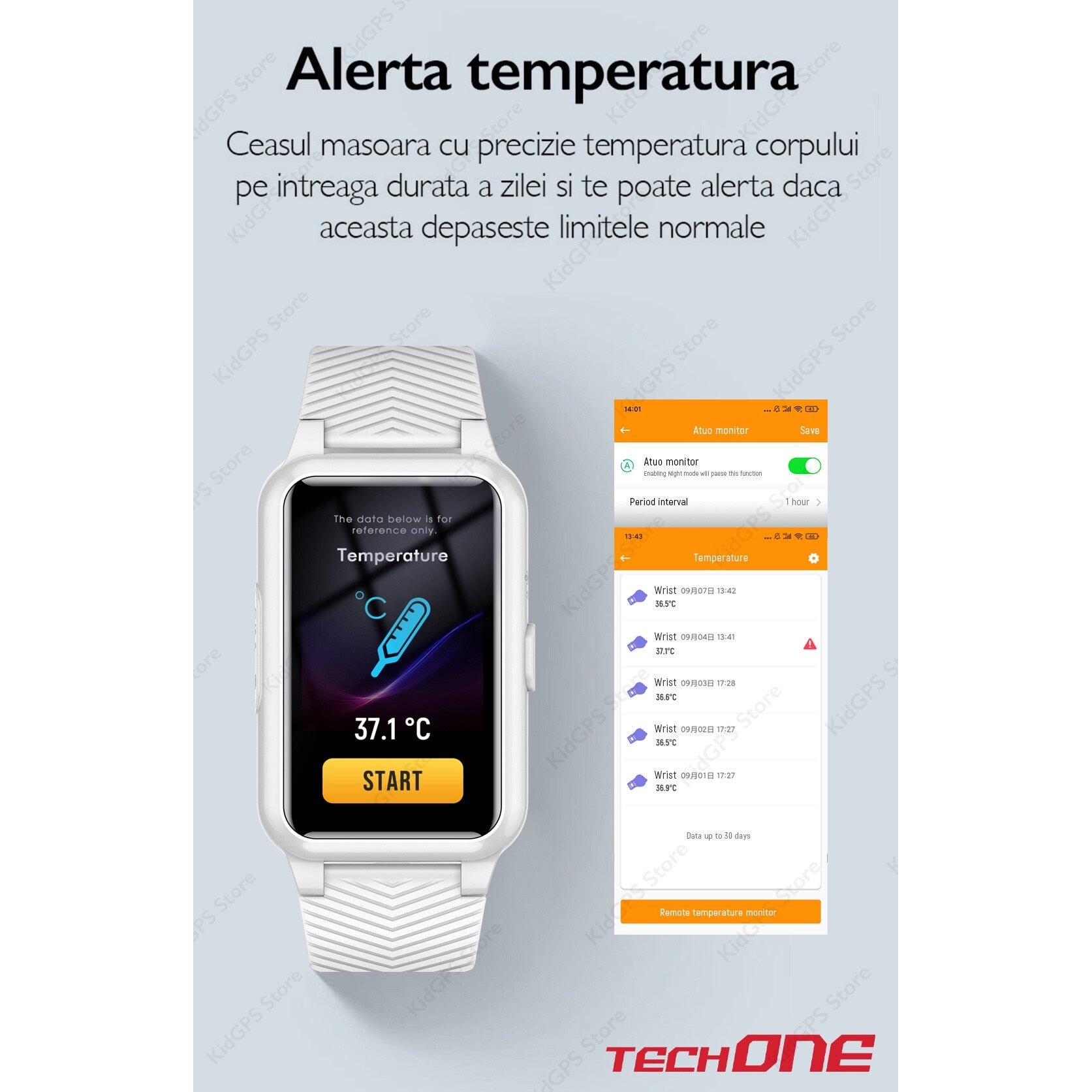 Ceas smartwatch GPS copii si adulti Techone™ S10 Pro Plus+ 4G, Roz
