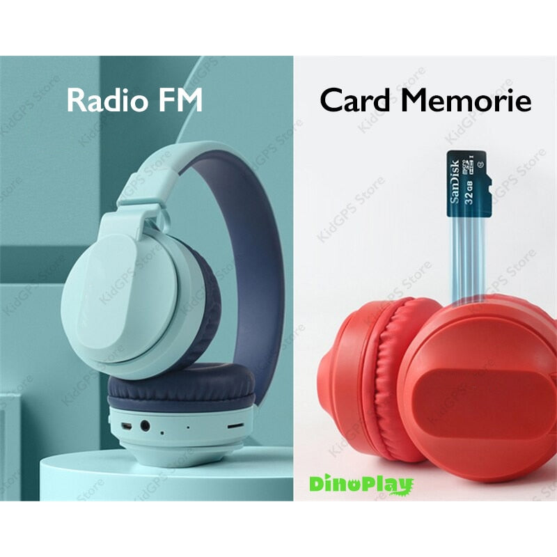 Casti audio wireless copii DinoPlay DP10 Pro, Roz