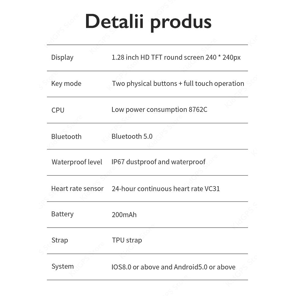 Ceas smartwatch TechONE™ KM02, Negru