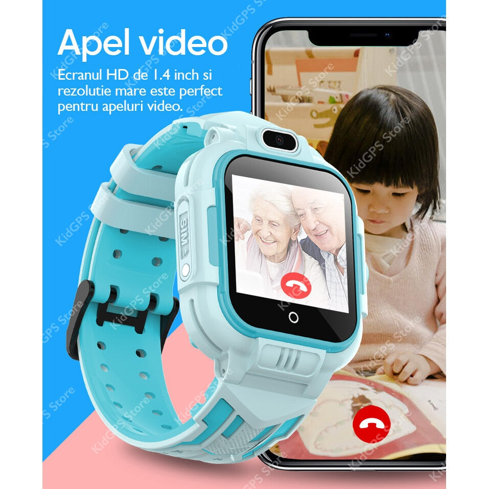Ceas smartwatch GPS copii Techone™ KT16 4G, Negru