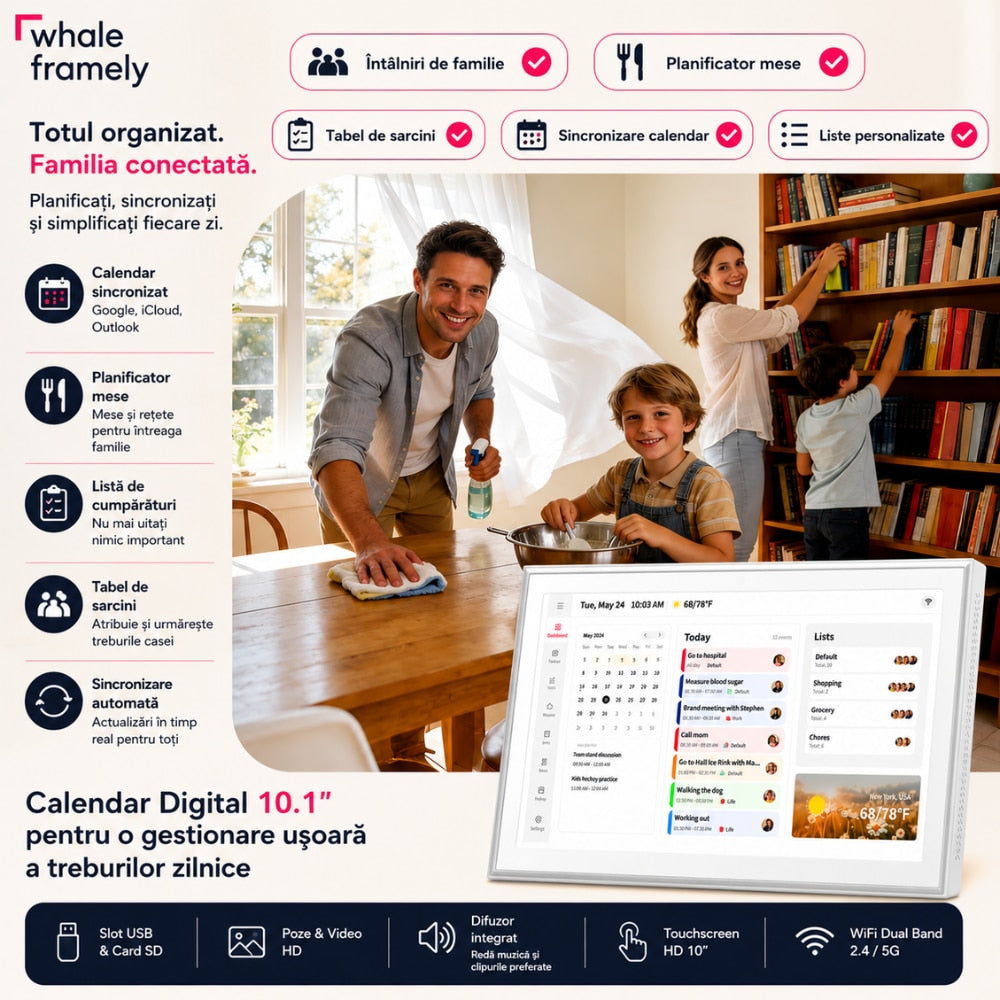Calendar si Rama Foto Digitala WIFI Techone FrameSync
