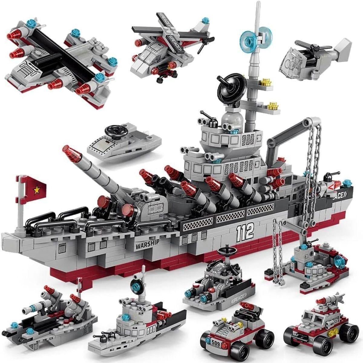 Set de Constructie cu Piese Tip Lego 8 in 1 Kidprotect NavalForge