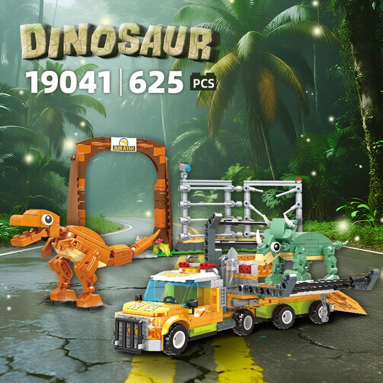 Set de Constructie cu Piese Tip Blocuri Jucarie Constructie MiniBric Dino World