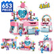 Set de Constructie cu Piese Tip Blocuri Constructie 653 Piese MiniBric 4 in 1 Princess Dressing Table