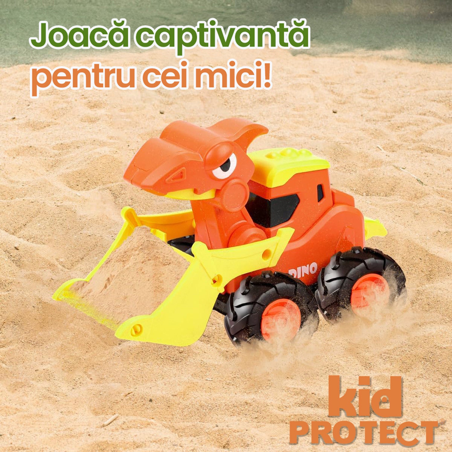 Set Masinute Pentru Copii, KidProtect DinoTorque