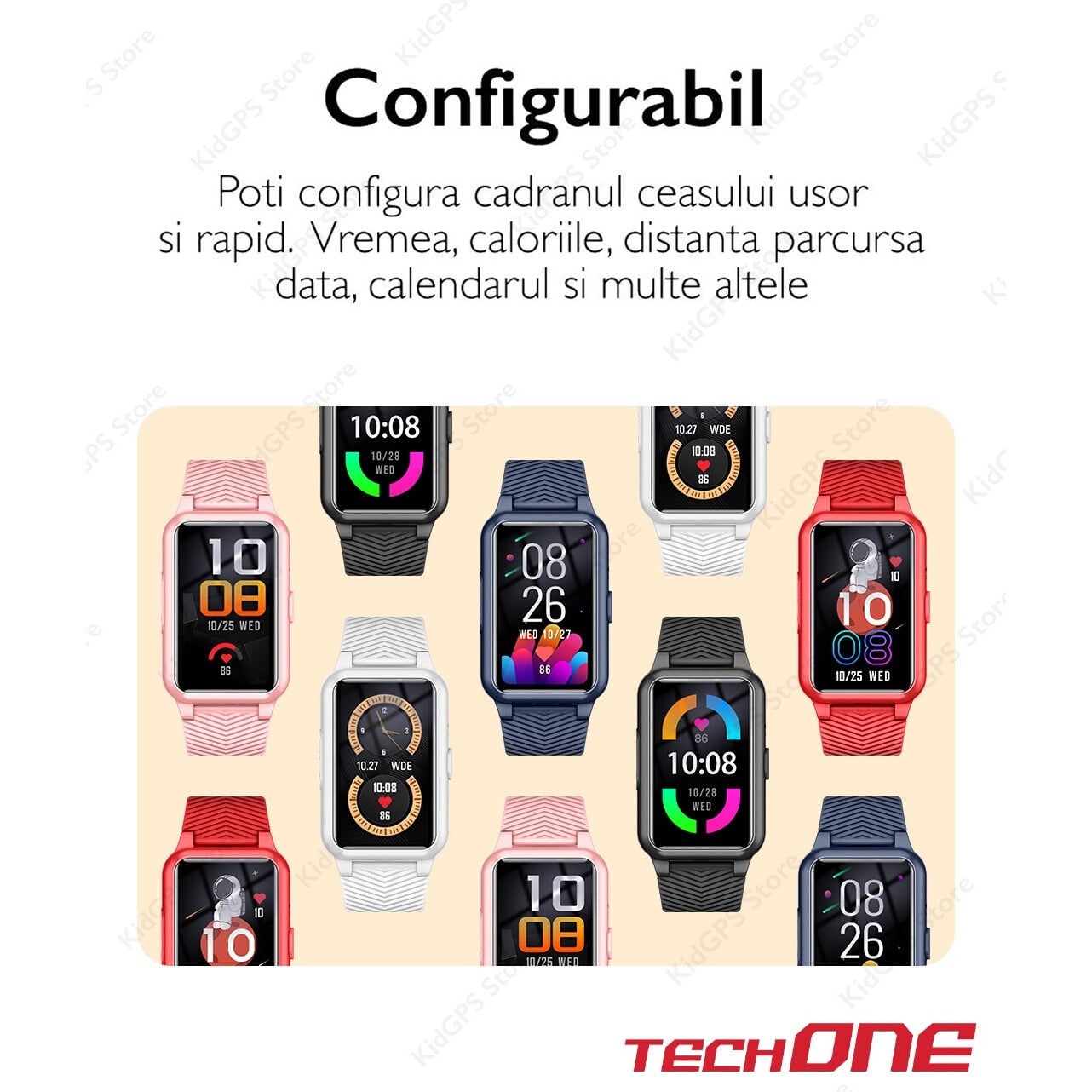 Ceas smartwatch GPS copii si adulti Techone™ S10 Pro Plus+ 4G, Roz