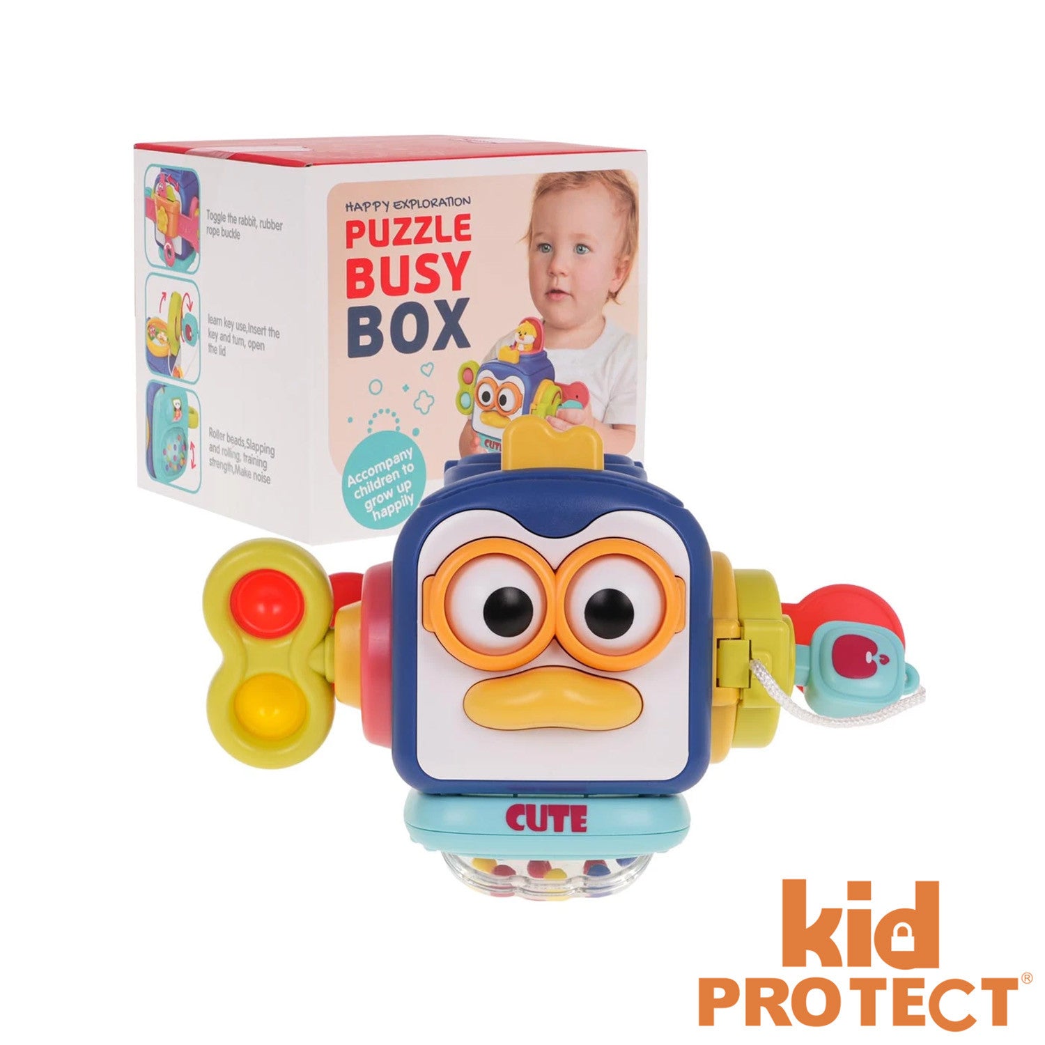 Jucarie Interactiva Bebelusi Montessori KidProtect Puzzle Box