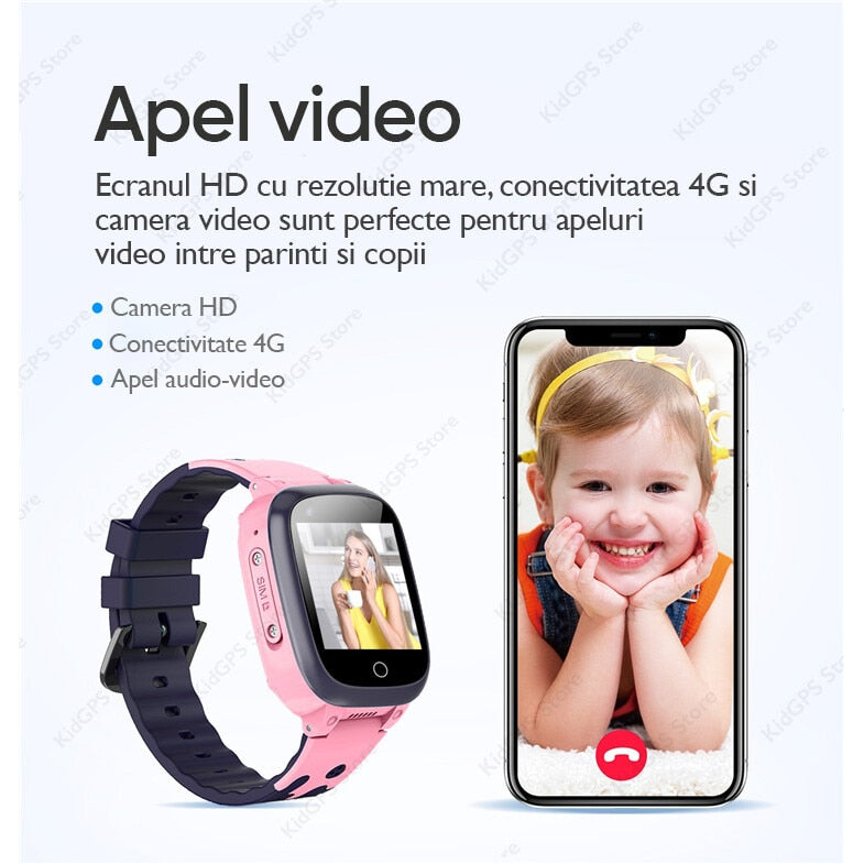 Ceas smartwatch GPS copii Techone™ LT25 4G, roz