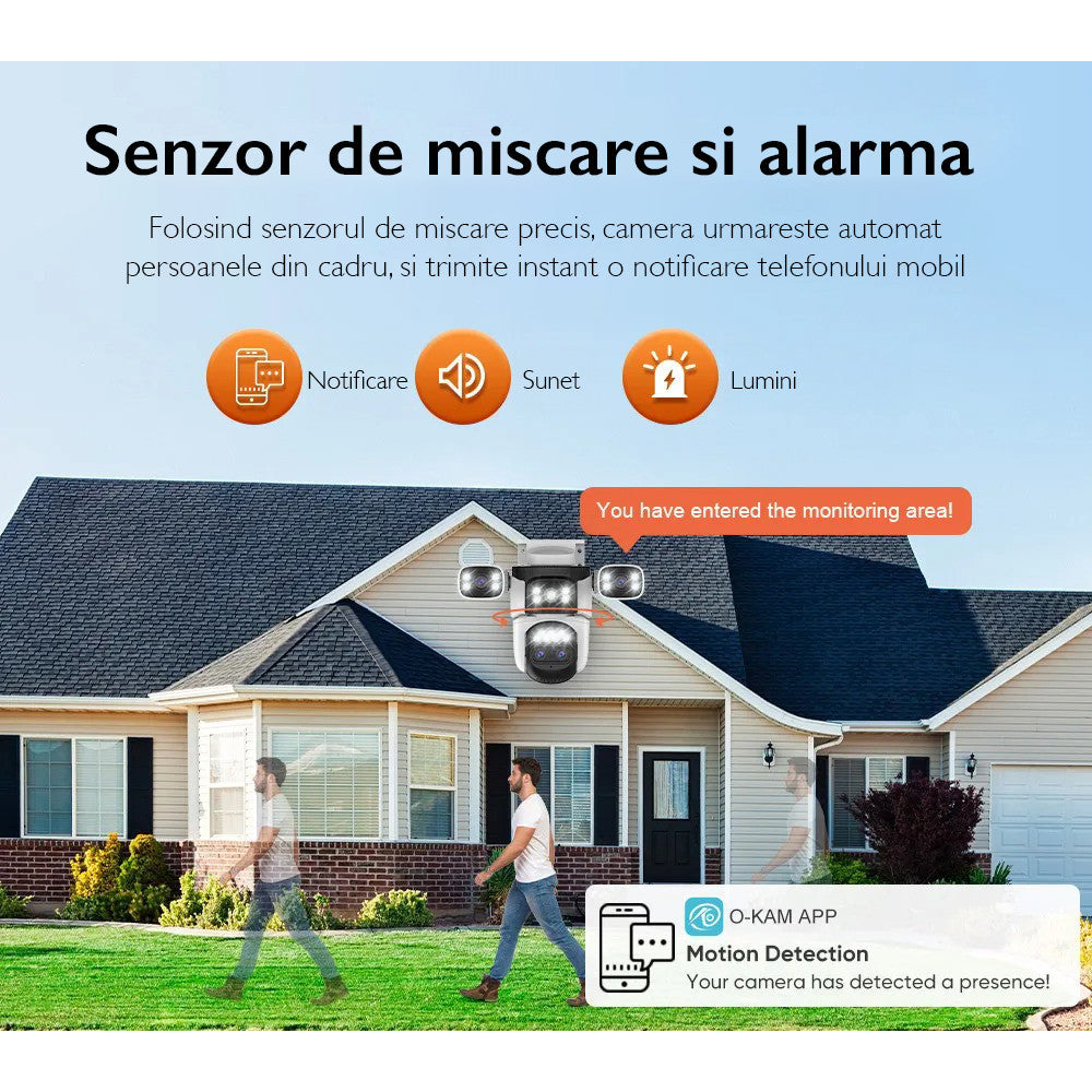 Camera de Supraveghere Cvadrupla Wireless CCTV Loosafe® QuadZoom 10X, Negru