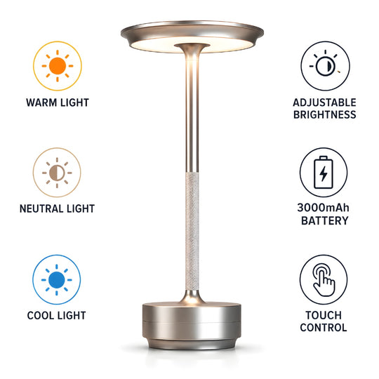 Lampa Led de Masa Huerler MoonGlow, Argintiu
