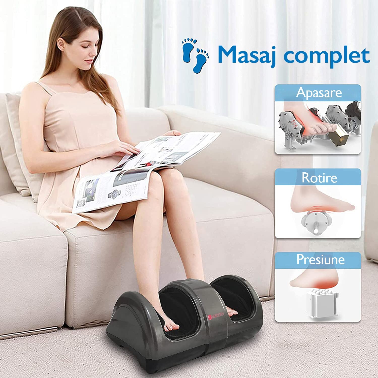 Aparat de masaj picioare Horigen® Feet King, Negru