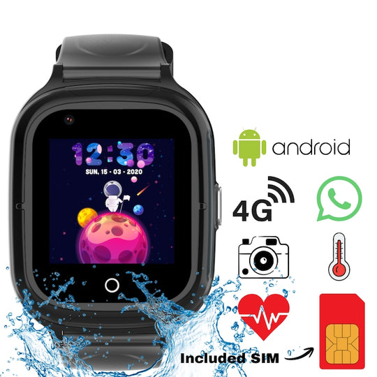 Ceas Smartwatch GPS Copii Techone KT23T Pro 4G, Negru