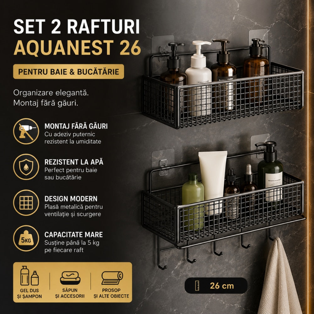 Raft de Dus, Baie si Bucatarie Set 2 Bucati Topaqua AquaNest 26