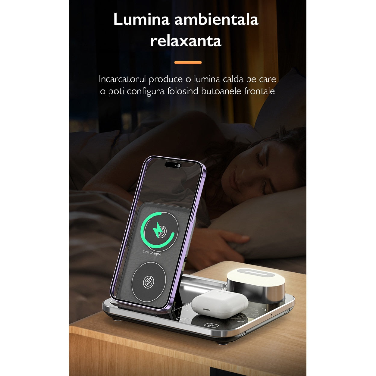 Incarcator Wireless 4 in 1 Universal Loowoko® R12
