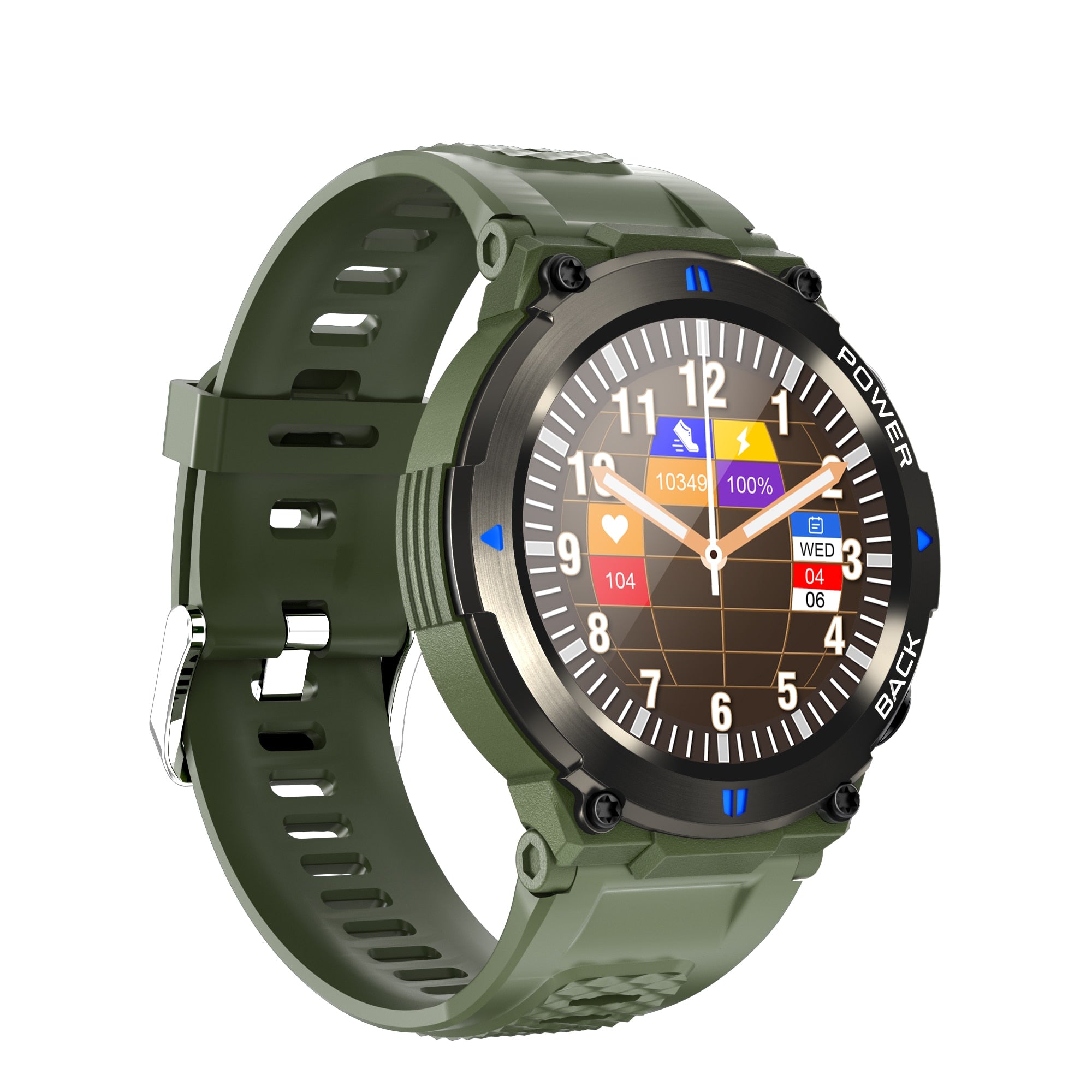 Ceas smartwatch barbati TechONE® A80 Ghost, Verde