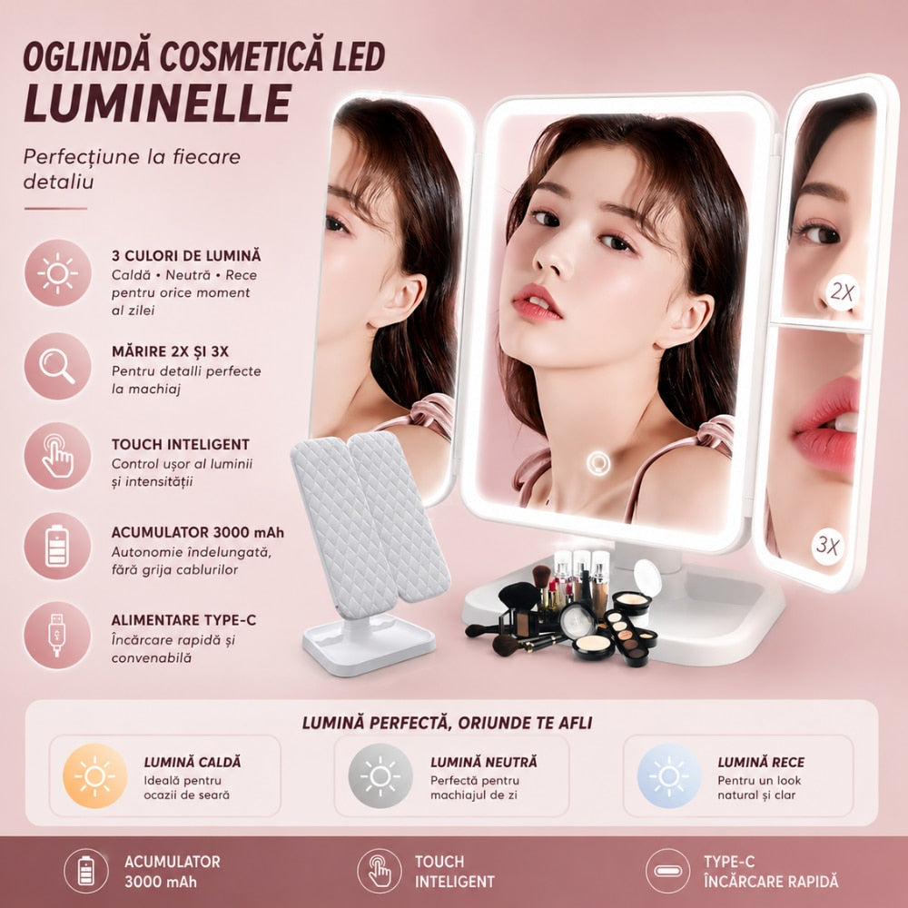 Oglinda Cosmetica Cu Marire Led Pentru Machiaj KD Home Luminelle