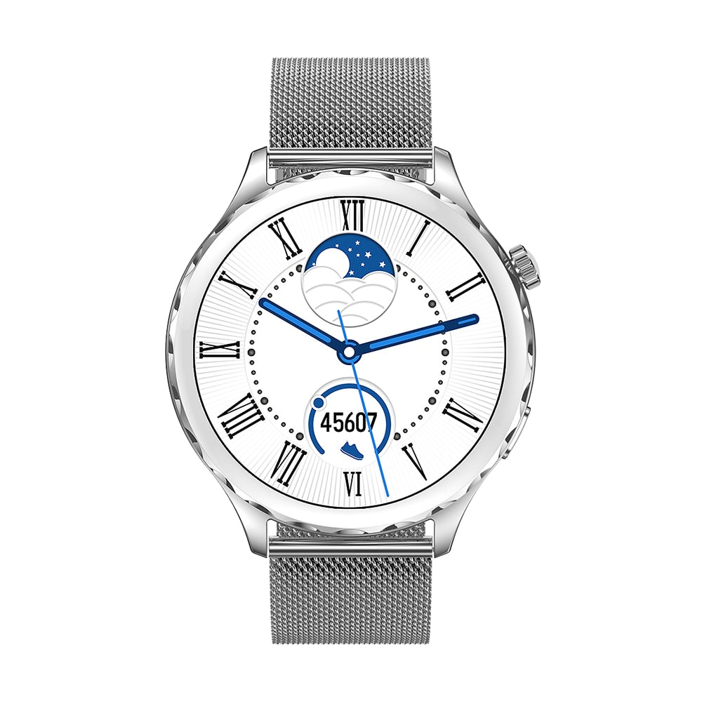 Smartwatch si bratara fitness TechONE® AK43 Diamond, Silver