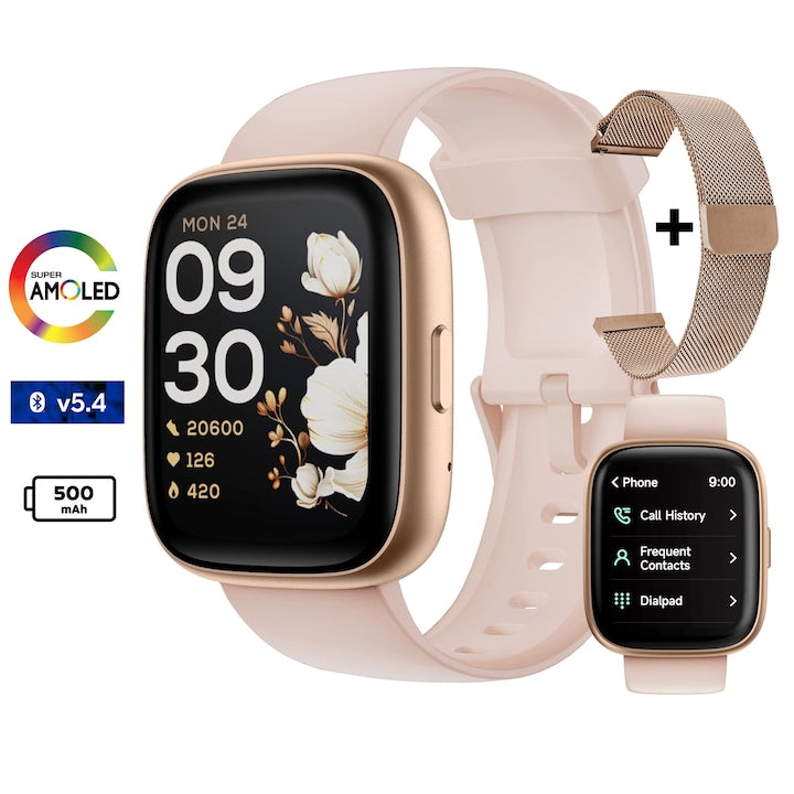 Ceas Smartwatch Femei TechONE® Aero Track, Gold