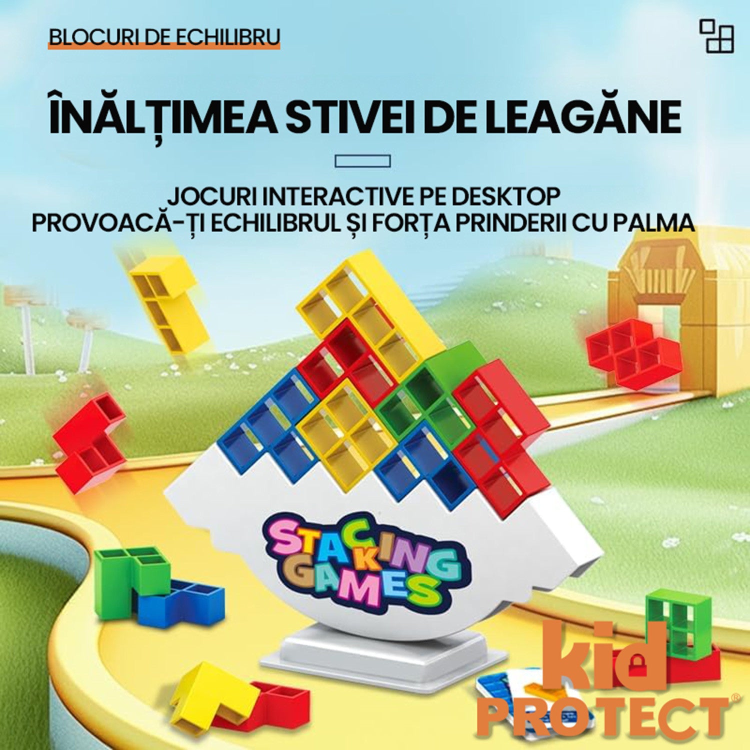 Jucarie De Echilbru Tip Joc Stivuire KidProtect Gravity Stackers