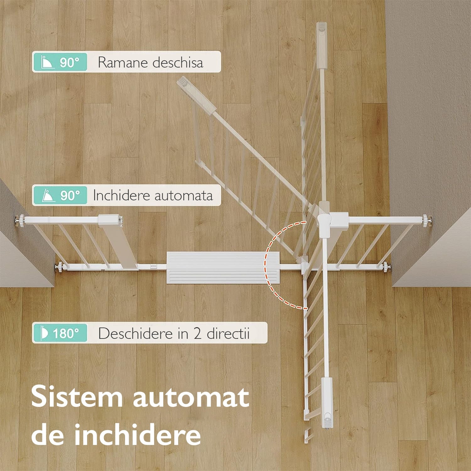 Poarta de Siguranta Copii KidProtect® Baby Guard V1, 76-81 cm