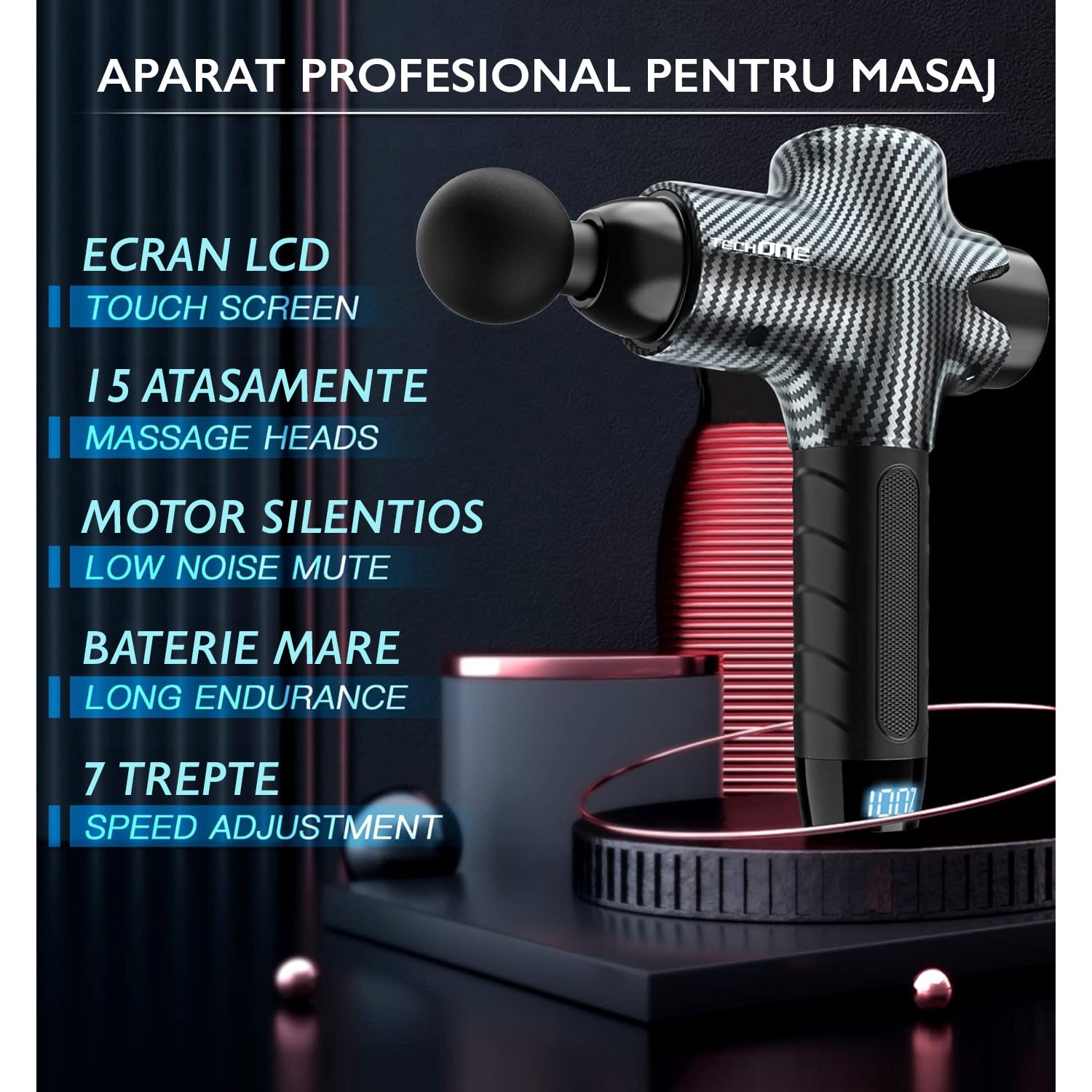Aparat Pentru Masaj Profesional Tip Pistol Techone® Master Pro Y8
