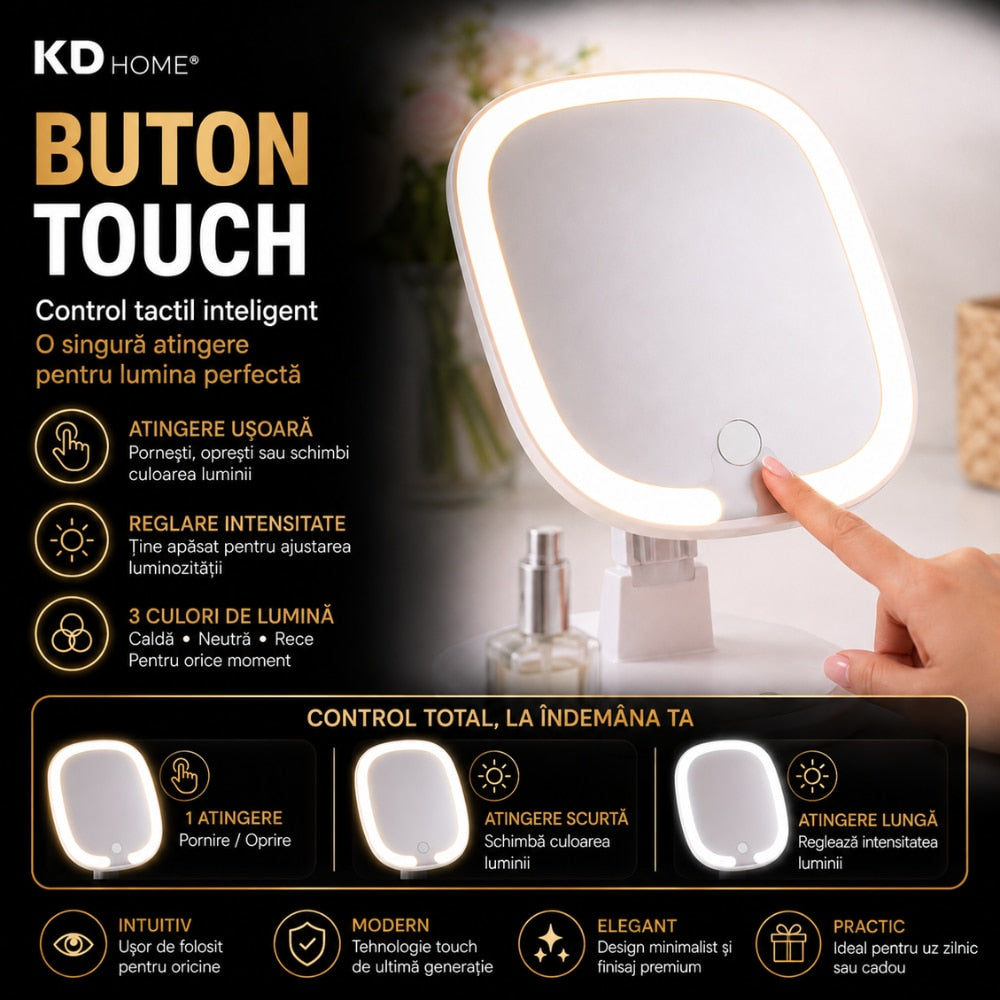Oglinda Cosmetica Cu Led Pentru Machiaj KD Home LumiGlow