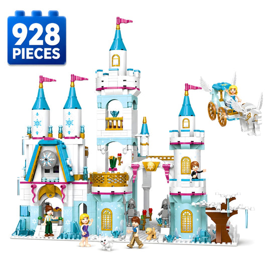 Set de Constructie cu Piese Tip Blocuri Constructie 928 Piese MiniBric Frozen Dream Castle