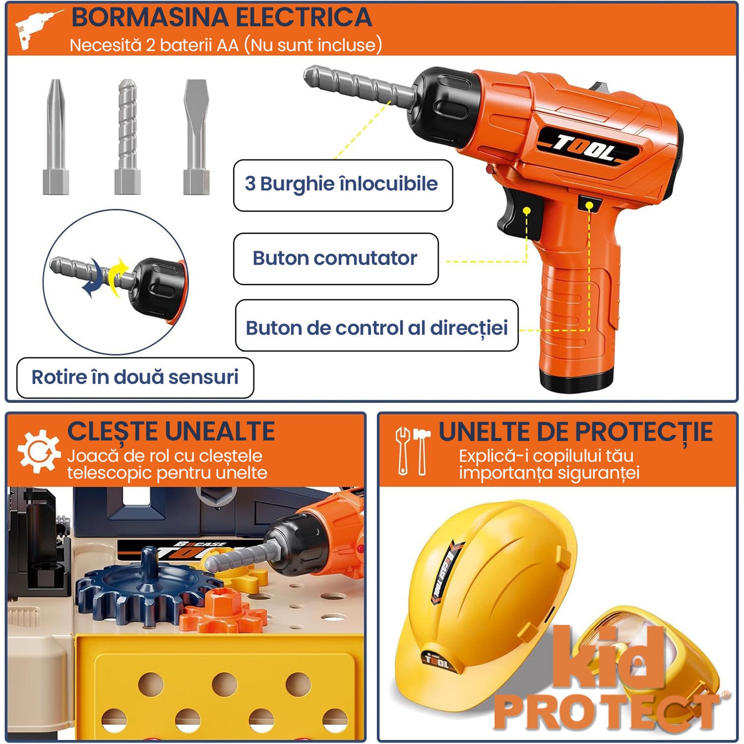 Banc de Lucru Copii 3 in 1 Kidprotect Junior Fix-It Station
