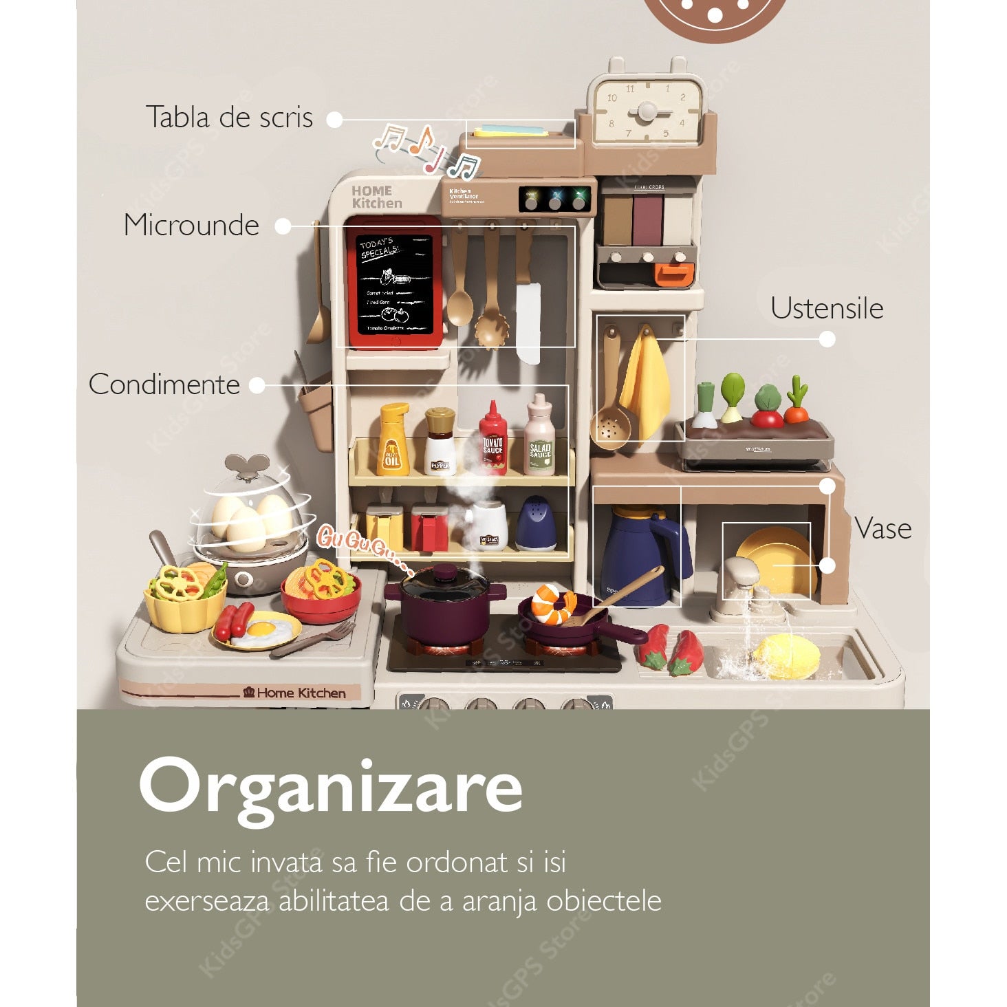 Bucatarie Multifunctionala Copii KidProtect® King Chef DUBLA XXL