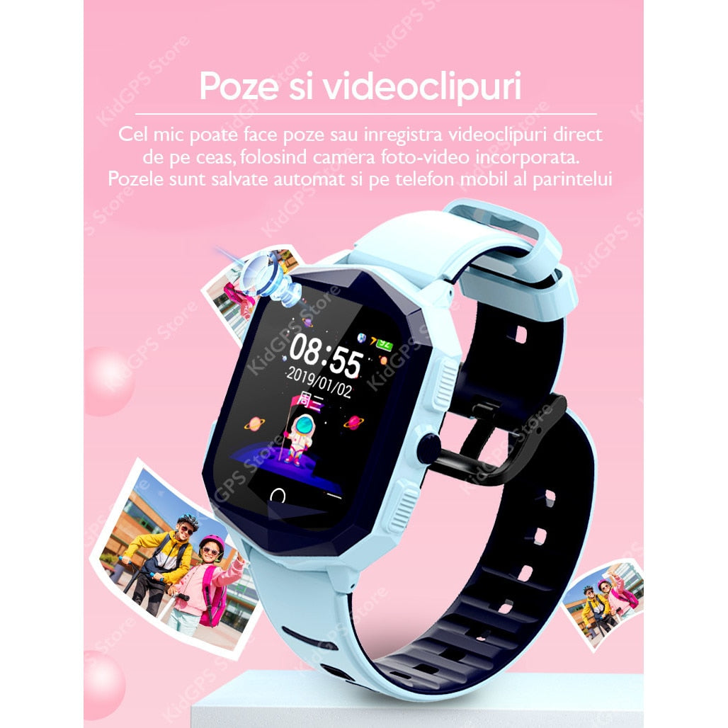 Ceas smartwatch GPS copii Techone™ KT20S 4G, Negru
