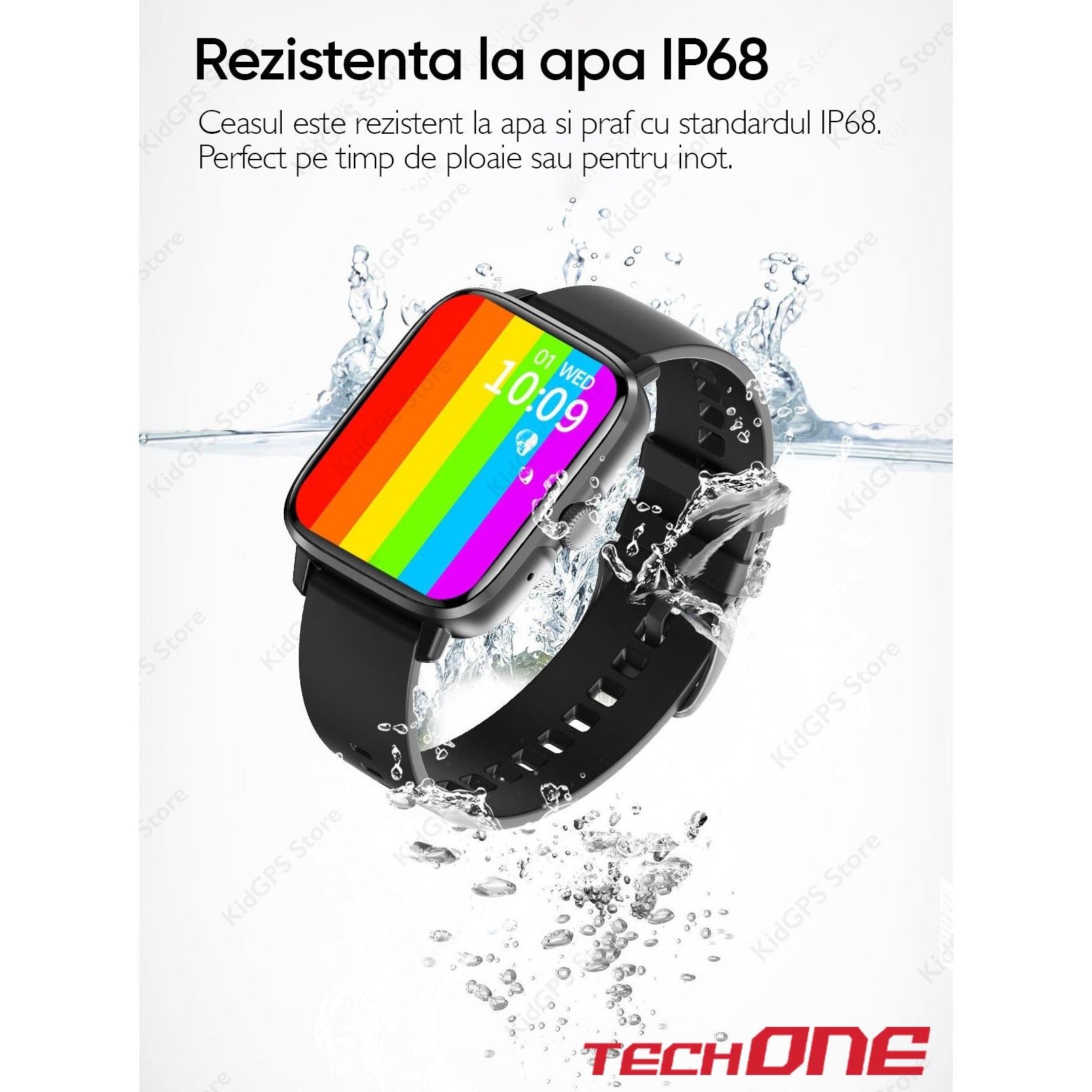 Ceas smartwatch femei TechONE® DT102, Gold