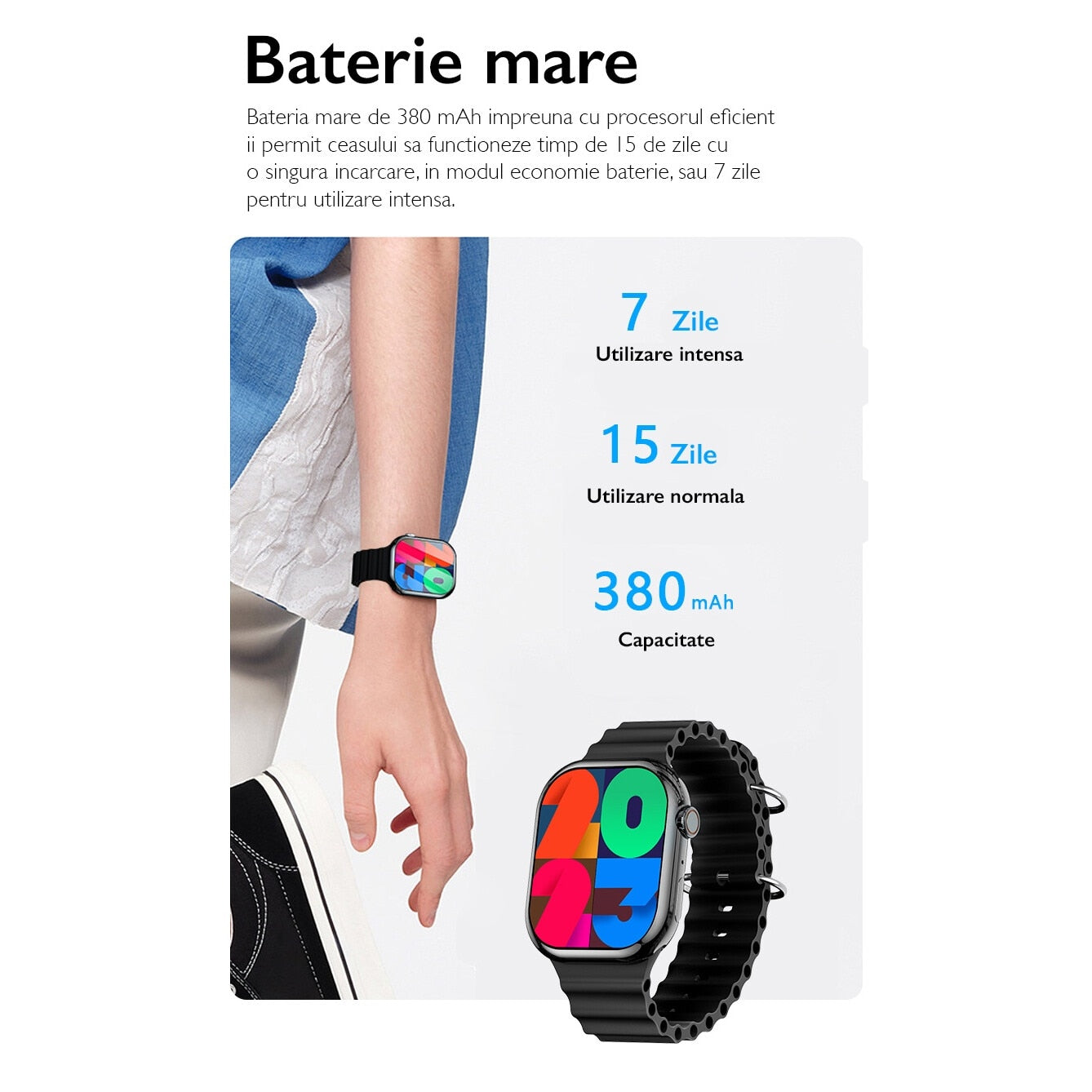 Ceas smartwatch barbati TechONE® V9 Pro Ultra, Negru