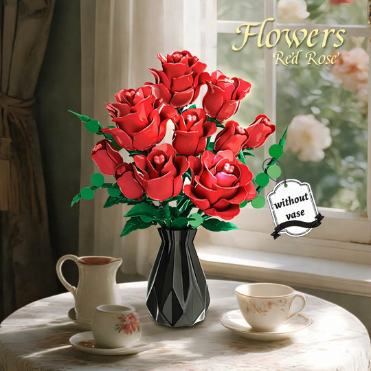 Set de Constructie cu Piese Tip Blocuri Constructie MiniBric Red Rose